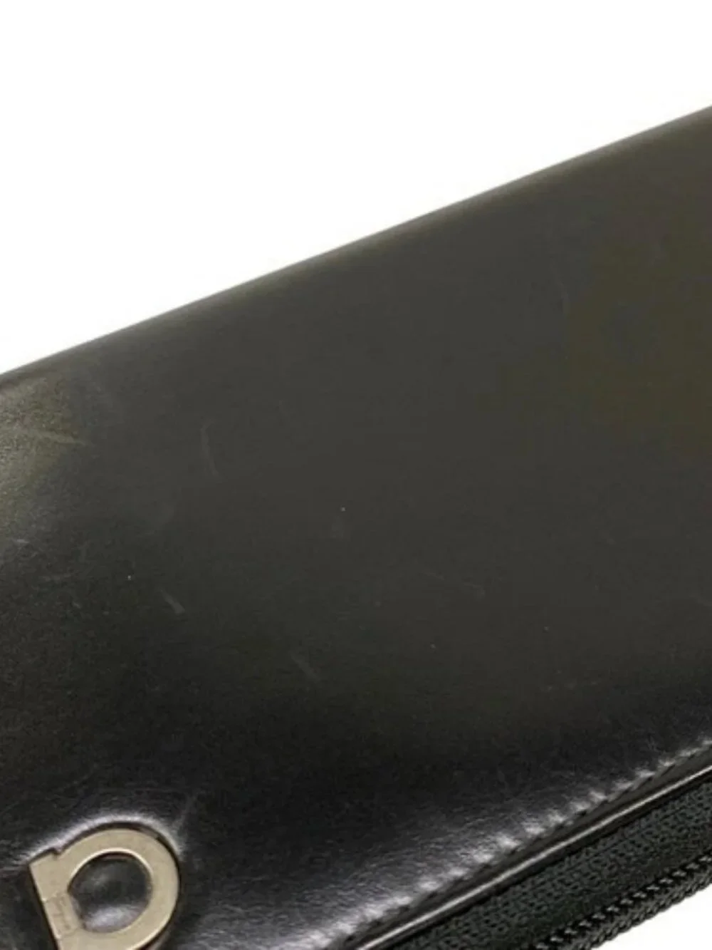 Salvatore Ferragamo Gancini Black Leather Accessory Case